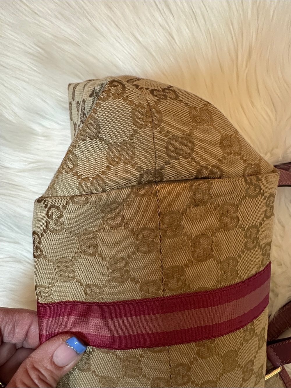EUC GUCCI JOLICOEUR Pink & GG Canvas Tote Cert of Auth included. She’s a beauty - Picture 7 of 16